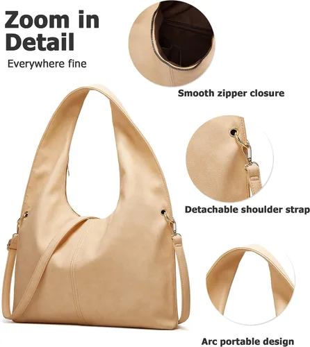 Vista 7 de myfriday Vintage Large Hobo Shoulder Bag for Women Soft Tote Purse and Handbag with Adjustable Strap