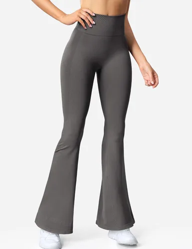 Vista 5 de YEOREO Leggings acampanados para mujer, con control de abdomen, cintura alta, corte de bota, pantalones de yoga, pantalones de entrenamiento