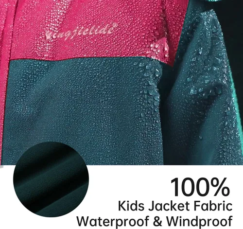 Vista 42 de Chaqueta de esquí impermeable para niñas, chaqueta de snowboard para exteriores, resistente al viento, con forro polar, abrigo de nieve cálido