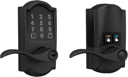 Vista 16 de Schlage Encode Smart WiFi Lock, manija de palanca, borde Camelot, bronce