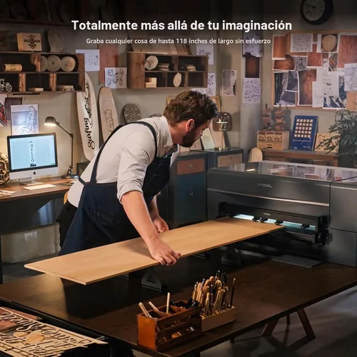 Vista 2 de xTool Alimentador automático para cortador láser xTool P2 55W Co2, socio para grabado y corte automático con precisión en áreas más grandes de hasta