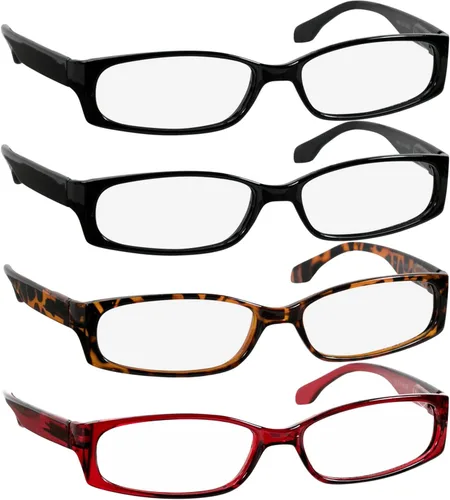 Vista 17 de TruVision Readers - Gafas de lectura con marcos de resina y lentes acrílicas, bisagras Dura Flex para hombres y mujeres 03h - 4 negro