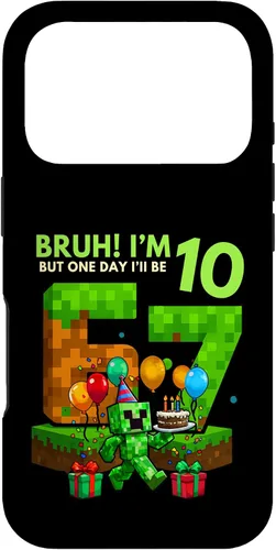 Vista 30 de Bruh I'm 10 But One-Day I'll Be 67 Retro 10th Birthday Kids Case for iPhone 17