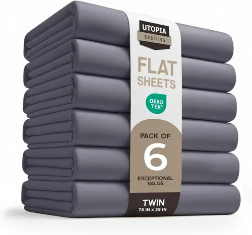 Vista 68 de Utopia Bedding Sábana encimera – 1 paquete (individual, beige) – Tela de microfibra suave cepillada – Sábana superior resistente al encogimiento y a