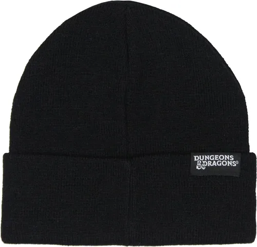 Vista 2 de Dungeons and Dragons Beanie D20 Dados Cuff Knit Beanie Hat Skull Cap Negro, Negro