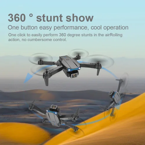 Vista 5 de Sonilco Mini dron E99 con doble cámara, retención de altitud, despegue/aterrizaje con una tecla, diseño plegable, giroscopio, modo sin cabeza, 2