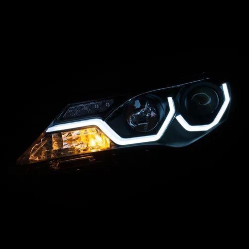 Vista 3 de AnzoUSA Plank Style LED Bar Proyector Faros Par 111332 Carcasa Negra Para Toyota RAV-4