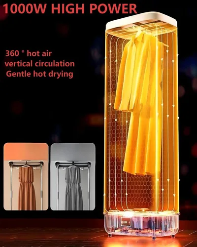 Vista 3 de Secadora Portátil, Mini Máquina de Cuidado de la Ropa con Control Remoto, Rápida/Fácil de Usar/Pequeña, Adecuada para Espacios Pequeños