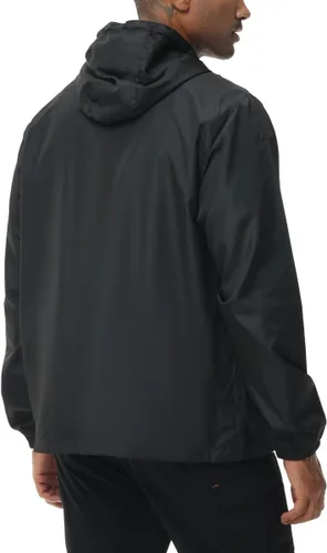 Vista 6 de XYKJFIT Chaqueta impermeable ligera para hombre, con cremallera de un cuarto, con bolsillo