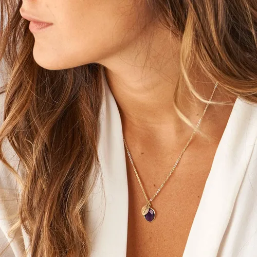 Vista 3 de Me&Hz Initial Birthstone Necklace for Women 14K Gold Filled Small Initial Necklace Crystal Birthstone Pendant Necklace for Girls Teens Mom Dainty