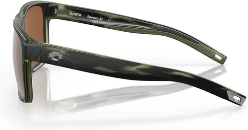Vista 35 de Costa Man - Gafas de sol con montura negra mate, lentes de espejo verde, 2.323 in
