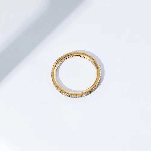 Vista 4 de Tienda Essentials Anillo de eternidad de doble fila chapado en oro de 14 quilates o rodio