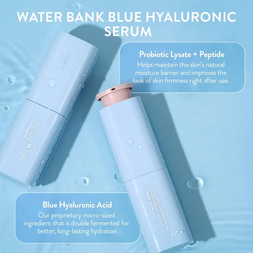 Vista 3 de LANEIGE Suero hialurónico azul del banco de agua: péptidos, enzima del té verde, hidrata, mejora la firmeza de la piel