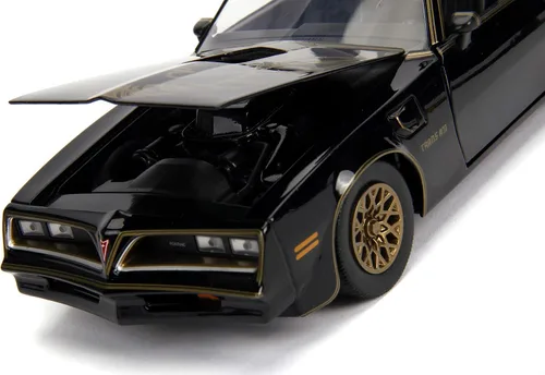 Vista 6 de Jada Smokey and The Bandit 1:24 1977 Pontiac Firebird Trans Am Coche de Fundición a Presión y Hebilla de Cinturón, Juguetes para Niños y Adultos