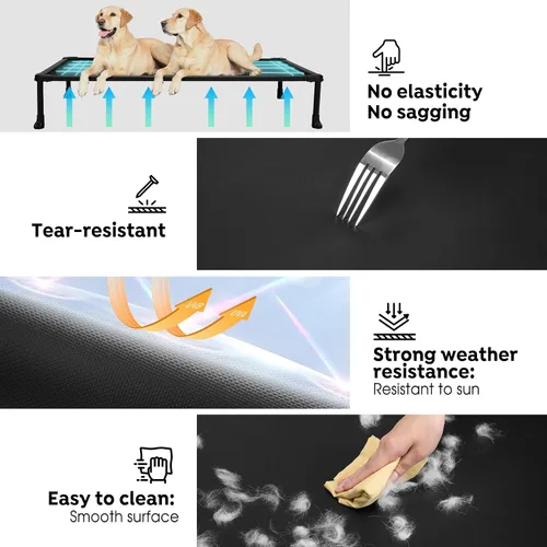 Vista 5 de Veehoo Cama elevada para perros a prueba de mordidos, cama elevada indestructible para masticadores agresivos, plataforma de entrenamiento
