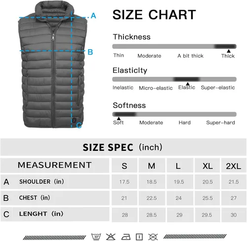 Vista 6 de Xsylxgc Chaleco acolchado ligero para hombre, chaleco aislante, resistente al agua, para exteriores, sin mangas, ropa de invierno