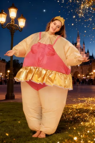 Vista 6 de Disfraz inflable de bailarina gorda para fiesta de Halloween