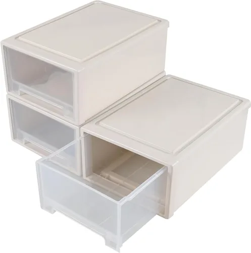 Vista 9 de Readsky Cajones de almacenamiento de plástico apilables de 6 cuartos de galón, unidad de cajón de plástico, 3 paquetes