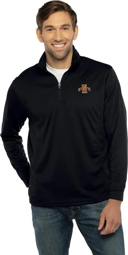 Vista 10 de Vantage Apparel Sudadera estándar universitaria micro malla de rendimiento negro con cremallera de 1/4 para hombre