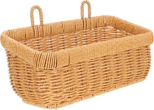 Vista 4 de Cesta de cebolla colgante tejida a mano, contenedor de almacenamiento de pared para despensa del hogar, cesta decorativa de almacenamiento