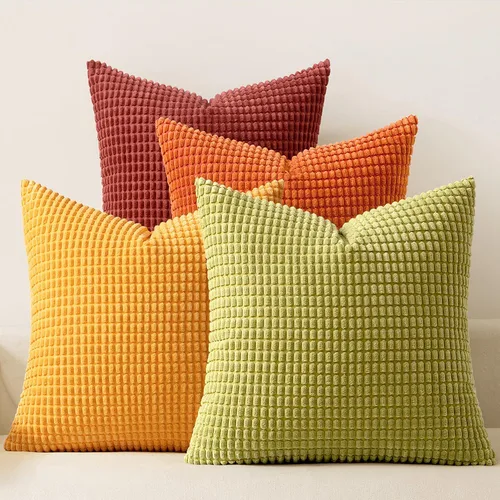 Vista 18 de MIULEE Farmhouse - Juego de 4 fundas de almohada decorativas de 16 x 16 pulgadas, color marrón y verde Modern Natural Rustic Throw Pillows Neutral