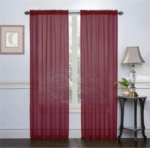 Vista 3 de RUTHYS TEXTILE 2 paneles de cortinas transparentes de gasa con bolsillo para barra, para dormitorio y sala de estar, 54 x 84 pulgadas de largo