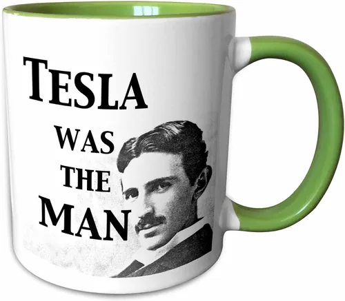 Vista 12 de 3dRose Tesla Was The Man - Taza de 11 onzas, color negro