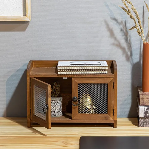 Vista 8 de COLLECTIVE HOME - Armario de almacenamiento, mini gabinete de encimera, organizador de madera para cocina, sala de estar, dormitorio, baño, oficina