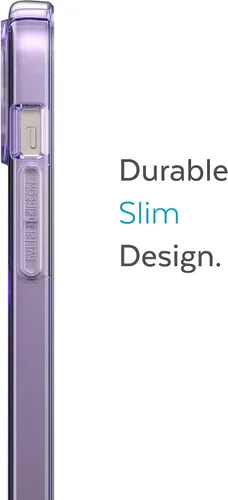 Vista 5 de Speck - Funda transparente para iPhone 15 Plus y 14 Plus, delgada, construida para MagSafe, resistente a los arañazos y protección contra caídas