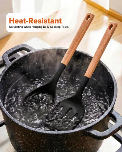Vista 6 de Utensilios de cocina para utensilios de cocina antiadherentes Negro