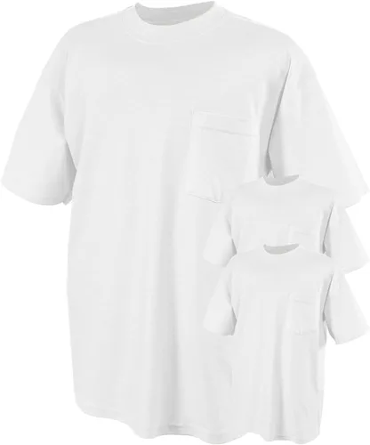 Vista 13 de Jerzees Camiseta pesada con cuello redondo y bolsillo en el pecho para hombre