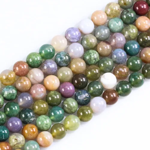Vista 20 de Cuentas de gemas naturales redondas sueltas para fabricación de joyas DIY, energía de cristal, curación. 1 filamento de 38 cm (Amazonita, 4 mm