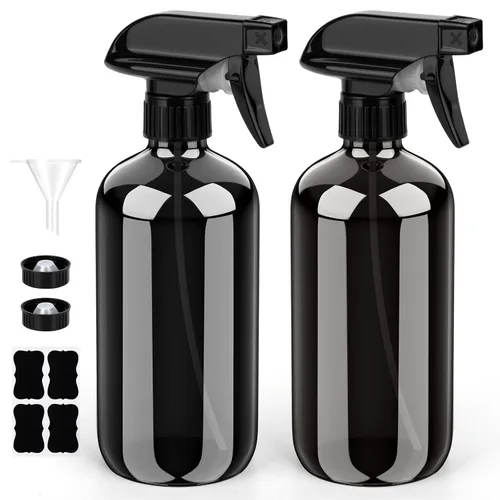 Vista 12 de Bontip Botella pulverizadora de vidrio de 16 onzas para limpieza, plantas Ámbar