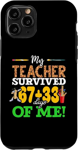 Vista 29 de My Teacher Survived 67+33 Days of Me Dab 100 Days of School Case for iPhone 17