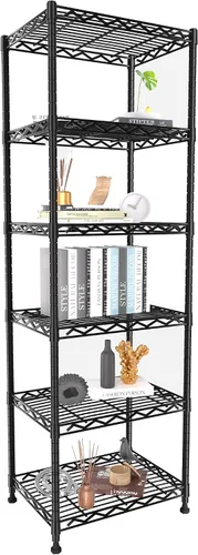 Vista 18 de GIOTORENT Unidades de Estantería Metálica de Pie de 5 Niveles, Estante de Alambre de Altura Ajustable Rack de Exhibición para Lavandería Baño Cocina