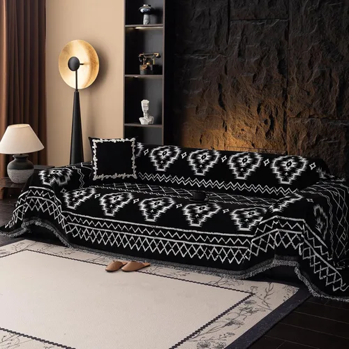 Vista 34 de DREAMINGO Funda de Sofá de Chenilla Beige Bohemia Geométrica Jacquard para Sofá de 3 Cojines Antideslizante Seccional Forma de L para Perros