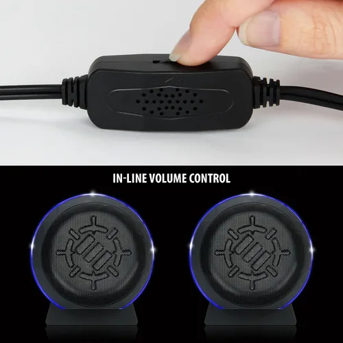 Vista 8 de ENHANCE Altavoces USB SL2 para el aula, sistema de sonido estéreo 2.0, entrada de 0.138 in, control de volumen en línea, compactos para escritorios