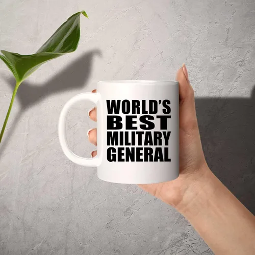 Vista 3 de World's Best Militar General – Taza de café blanca de 12.8 fl oz, taza de té de cerámica – para amiga colega jubilación, graduación, cumpleaños