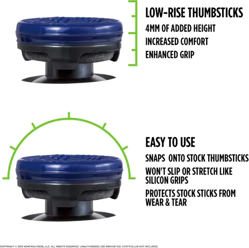 Vista 3 de KontrolFreek Omni for Xbox One and Xbox Series X Controller 2 Performance Thumbsticks 2 Low-Rise Concave Blue