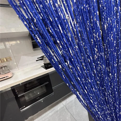 Vista 20 de Cortina decorativa separadora de ambientes, diseño de cadenas con flecos de cristal, 78.7 x 39.3 pulgadas, de Eve Split