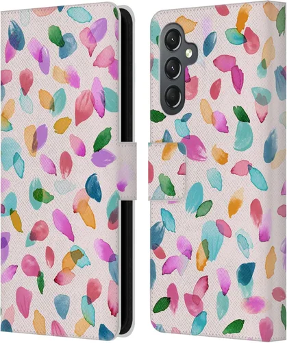 Vista 218 de Head Case Designs Officially Licensed Ninola Ditsy Flowers Yellow Nature Bold Leather Wallet Case Compatible with Samsung Galaxy A07 4G