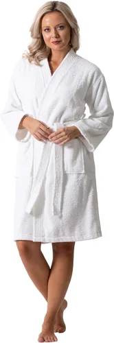 Vista 5 de Lujosas batas de baño absorbentes con cuello de rizo turco súper suave para mujer