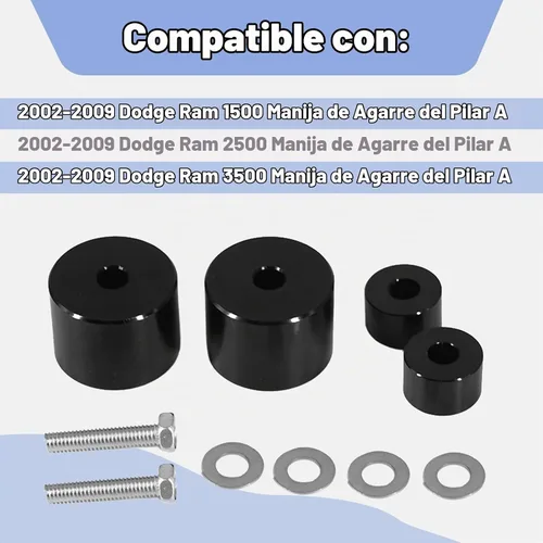 Vista 2 de CULMKARI Un kit de actualización de mango de agarre de pilar para Dodge Ram 1500 2500 3500 2002-2009 (negro)