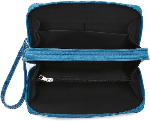 Vista 4 de Mariposa colorida primavera estilo occidental moda monedero mujeres pulseras cartera, Turquesa, Cartera de pulsera estilo occidental para mujer