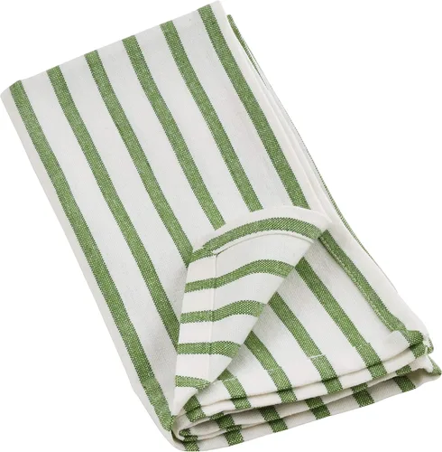 Vista 2 de Saro Lifestyle Servilleta de mesa de algodón con diseño a rayas (juego de 4), 20 pulgadas, lima