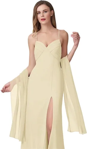 Vista 18 de Chales de gasa para mujer, bufandas para dama de honor, boda, noche, graduación, fiesta, ocasiones especiales, vestidos de 90 x 20 pulgadas