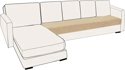 Vista 94 de Funda de cojín elástica para sofá, funda de cojín individual de repuesto, funda de cojín de terciopelo (beige, 1 plaza)