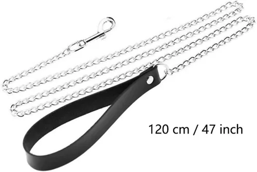 Vista 2 de Daimay Gargantilla gótica de cuero con círculo, collar de PU punk rock, tamaño ajustable con cadena de tracción, color negro con remache, Metal