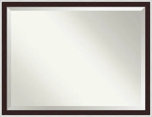 Vista 77 de Amanti Art Espejo de baño marrón para sobre lavabo, espejo rectangular de 24x20 Caleb Brown para tocador, marco rústico pequeño de estilo campestre