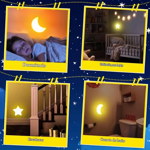 Vista 6 de Mudder Paquete de 2 luces nocturnas enchufables a la pared, luz nocturna LED suave, linda lámpara de pared para cuarto de bebé, sensor cálido, luz